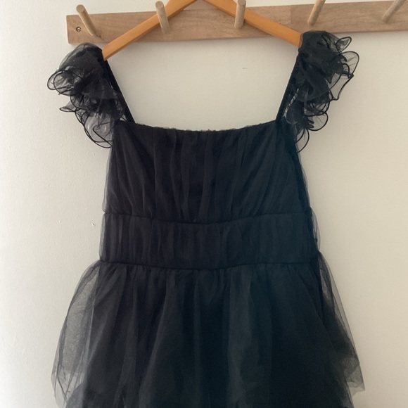 Lulus Tulle For Love Black Mesh Tulle Tiered Ruffled Maxi Dress NWT XXL - Picture 6 of 16